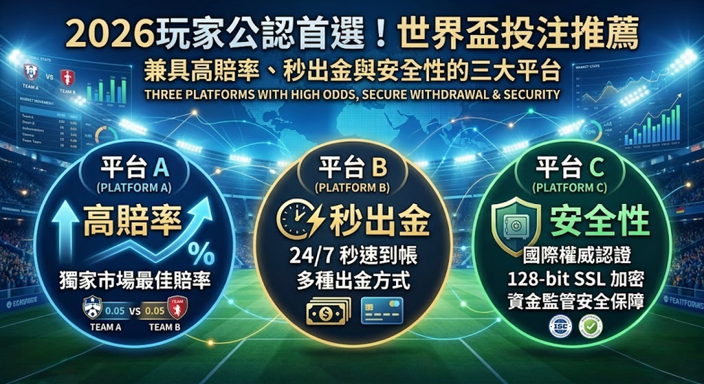 2026玩家公認首選!世界盃投注推薦:兼具高賠率、秒出金與安全性的三大平台